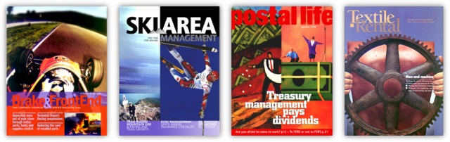 Brake & Front End, Ski Area Management, Postal Life, Textile Rental magazine covers