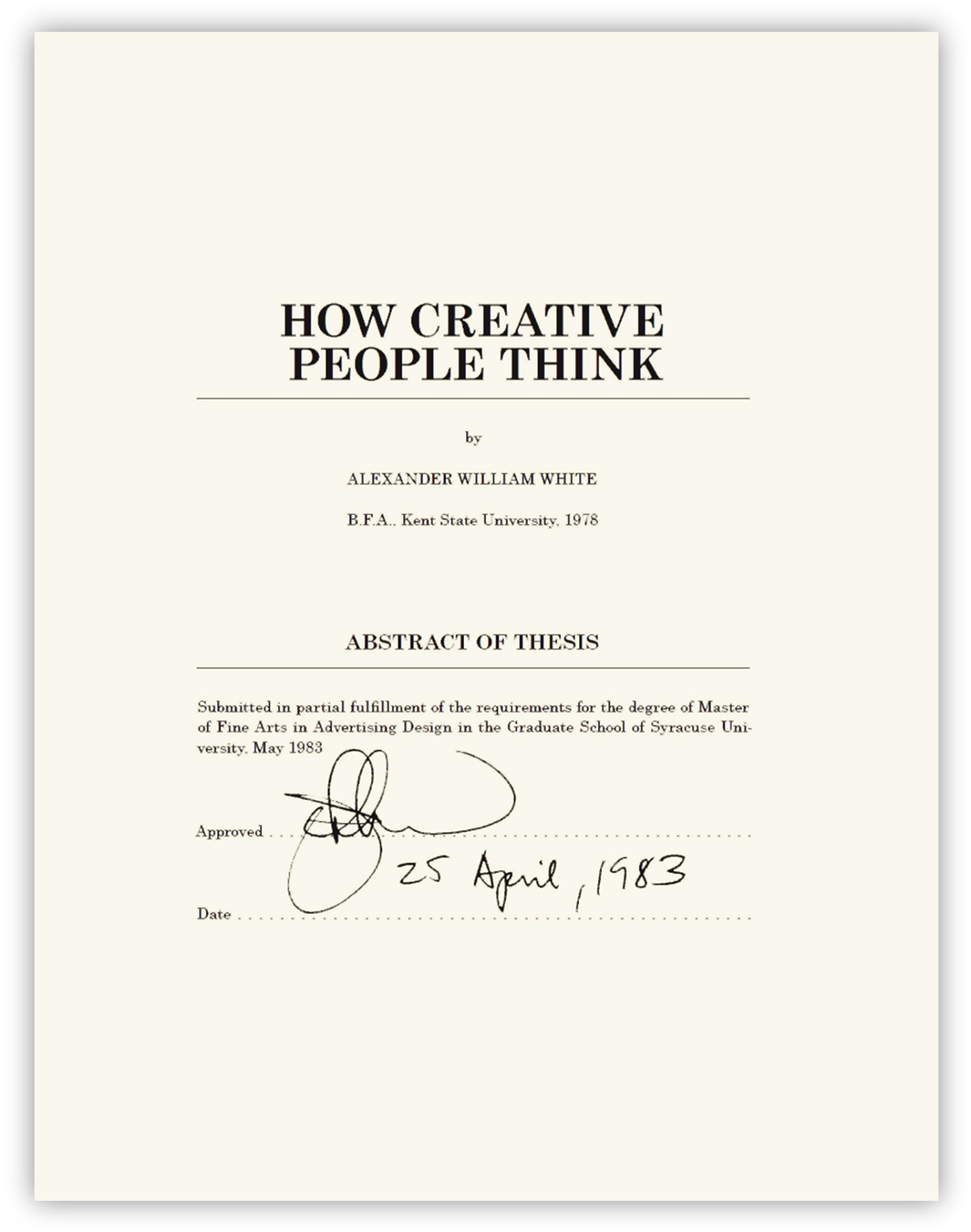 Abstract creative thesis